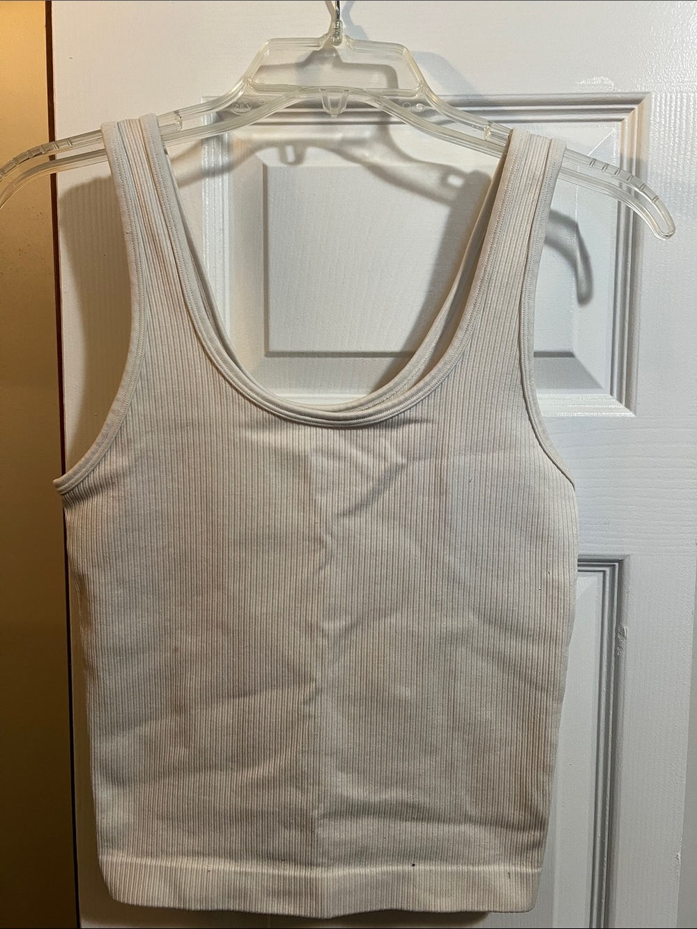 a new day Cream Ribbed Tank Top